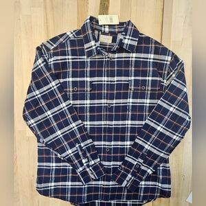 Jachs Men’s Brawny Flannel Shirt Blue/Brown White XXLARGE NWT